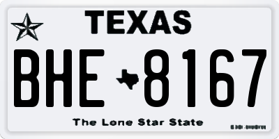 TX license plate BHE8167