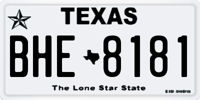 TX license plate BHE8181