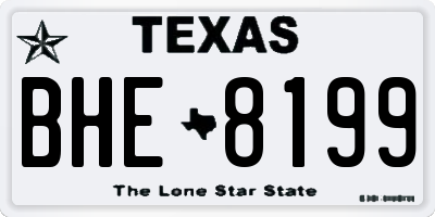TX license plate BHE8199