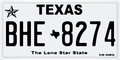 TX license plate BHE8274