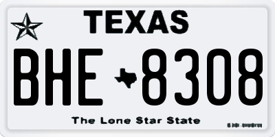 TX license plate BHE8308