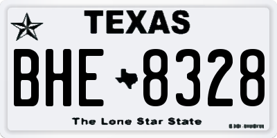 TX license plate BHE8328