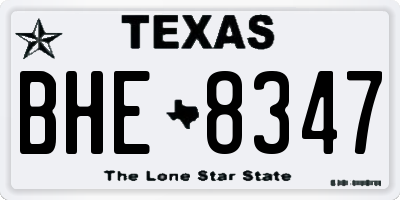 TX license plate BHE8347