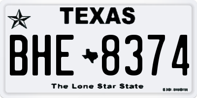 TX license plate BHE8374
