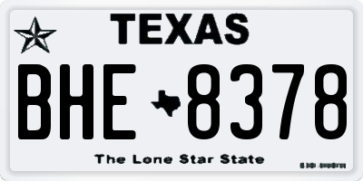 TX license plate BHE8378