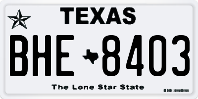 TX license plate BHE8403