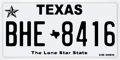 TX license plate BHE8416