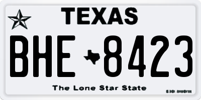 TX license plate BHE8423