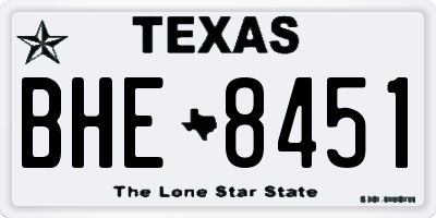 TX license plate BHE8451