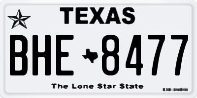 TX license plate BHE8477