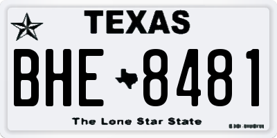 TX license plate BHE8481