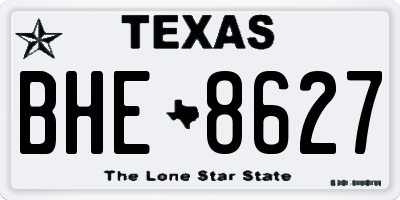 TX license plate BHE8627