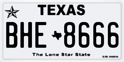 TX license plate BHE8666