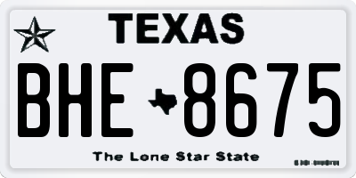 TX license plate BHE8675