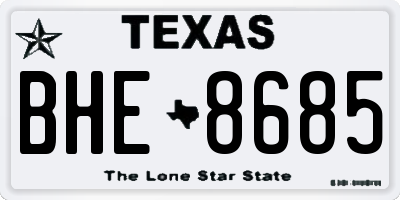 TX license plate BHE8685