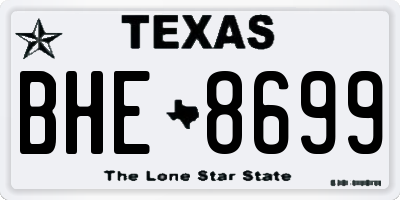 TX license plate BHE8699