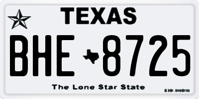 TX license plate BHE8725