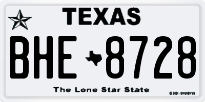TX license plate BHE8728