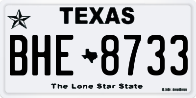 TX license plate BHE8733
