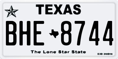 TX license plate BHE8744