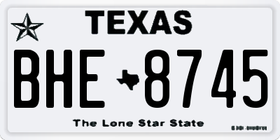 TX license plate BHE8745
