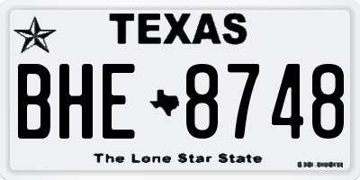 TX license plate BHE8748