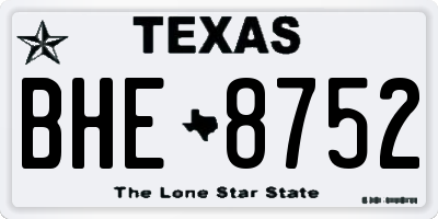 TX license plate BHE8752