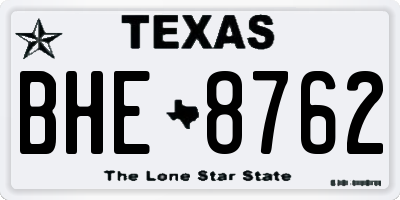 TX license plate BHE8762