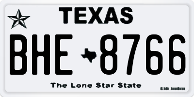 TX license plate BHE8766