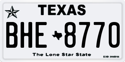 TX license plate BHE8770
