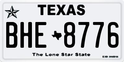TX license plate BHE8776