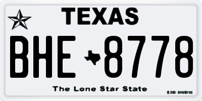TX license plate BHE8778