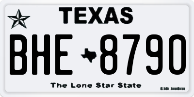 TX license plate BHE8790