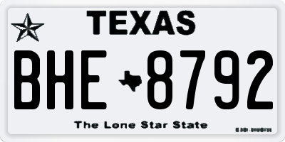 TX license plate BHE8792