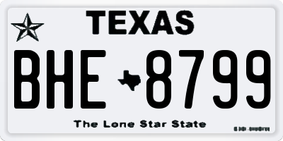 TX license plate BHE8799