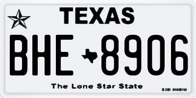 TX license plate BHE8906