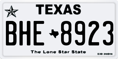 TX license plate BHE8923