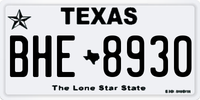 TX license plate BHE8930