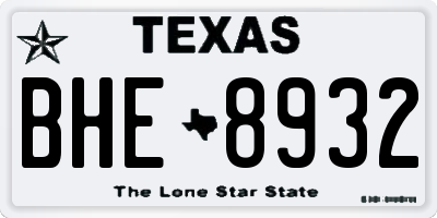 TX license plate BHE8932