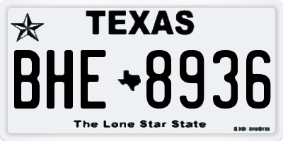 TX license plate BHE8936