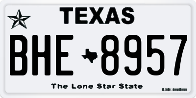 TX license plate BHE8957