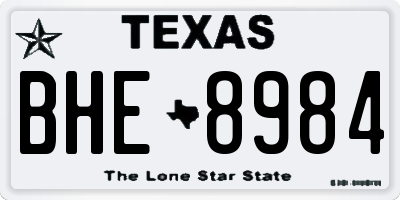 TX license plate BHE8984