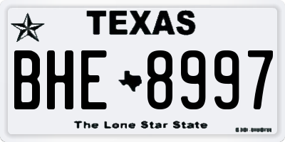 TX license plate BHE8997