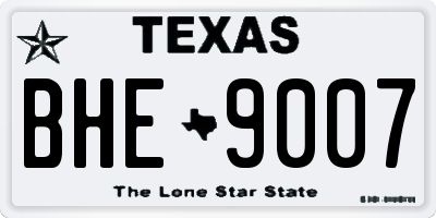 TX license plate BHE9007