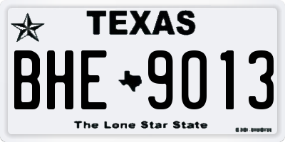 TX license plate BHE9013