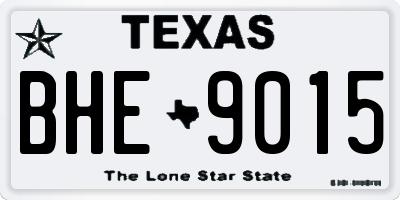 TX license plate BHE9015