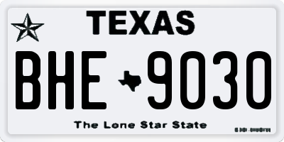 TX license plate BHE9030