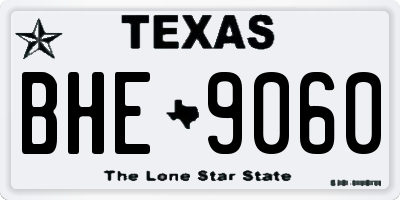 TX license plate BHE9060