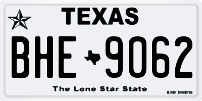 TX license plate BHE9062