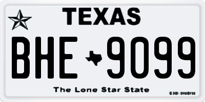 TX license plate BHE9099